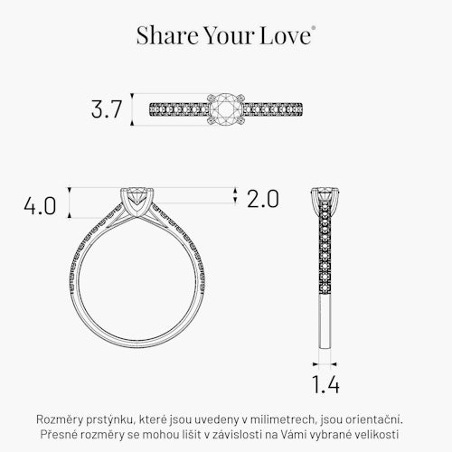 Pierścionek zaręczynowy Share Your Love: złoty, diament